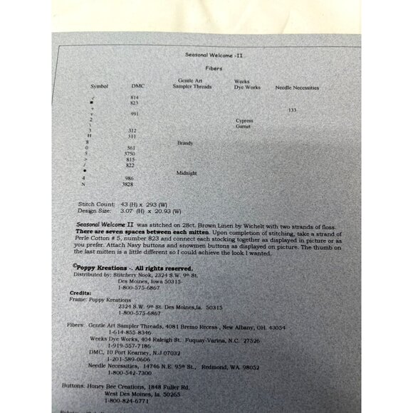 POPPY Kreations Season Welcome II Pattern Mittens - Picture 4 of 4